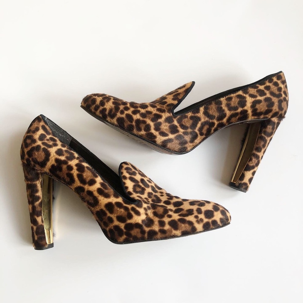|| STUART WEITZMAN || CALF HAIR LEOPARD PUMPS HEEL